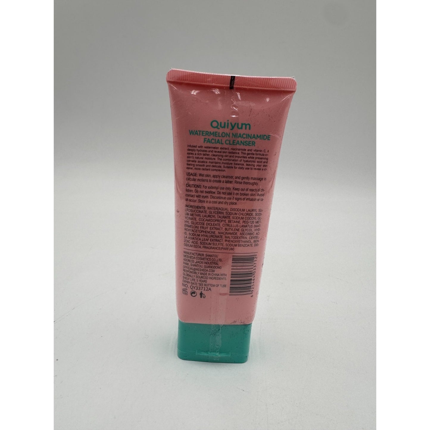 Quiyum Watermelon Niacinamide Foaming Facial Cleanser Nourishing Hydration 100g