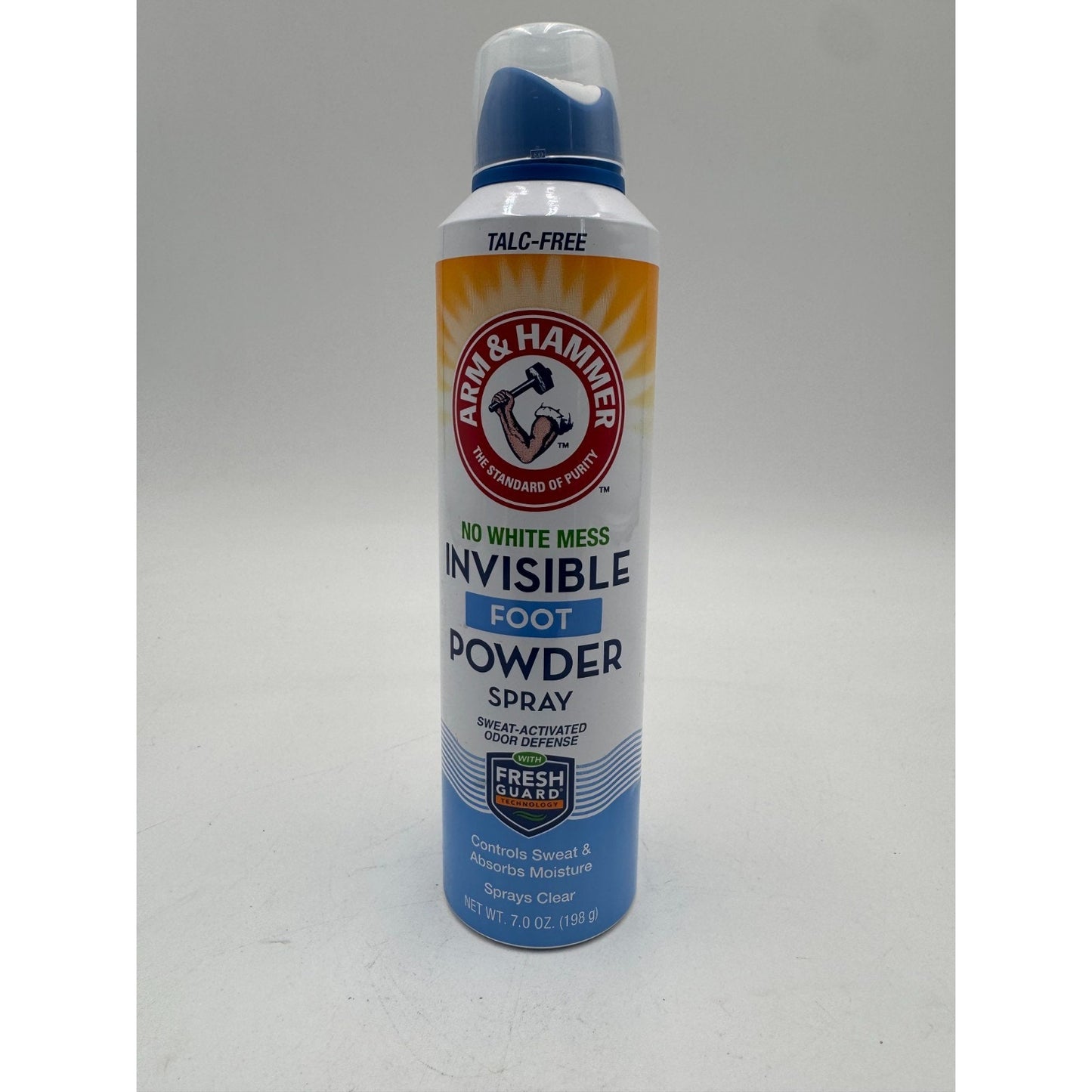 Arm & Hammer Invisible Foot Powder Spray Unisex Mess-Free for Odor Control 7 Oz