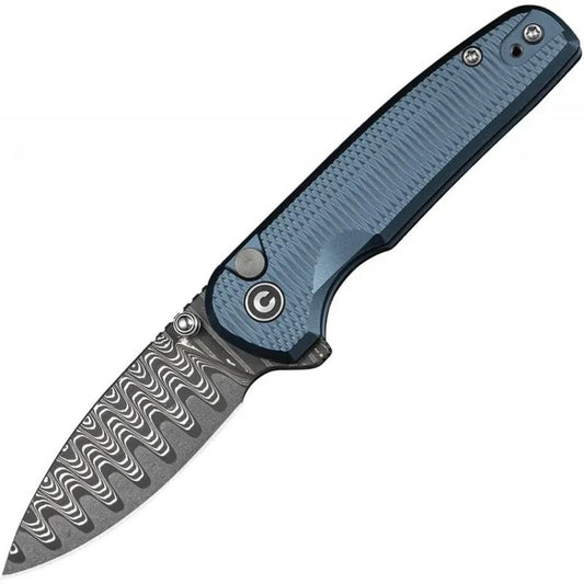 CIVIVI Mini Shakan Folding Knife Blue 2.48" DP Blade Aluminum Handle Button Lock