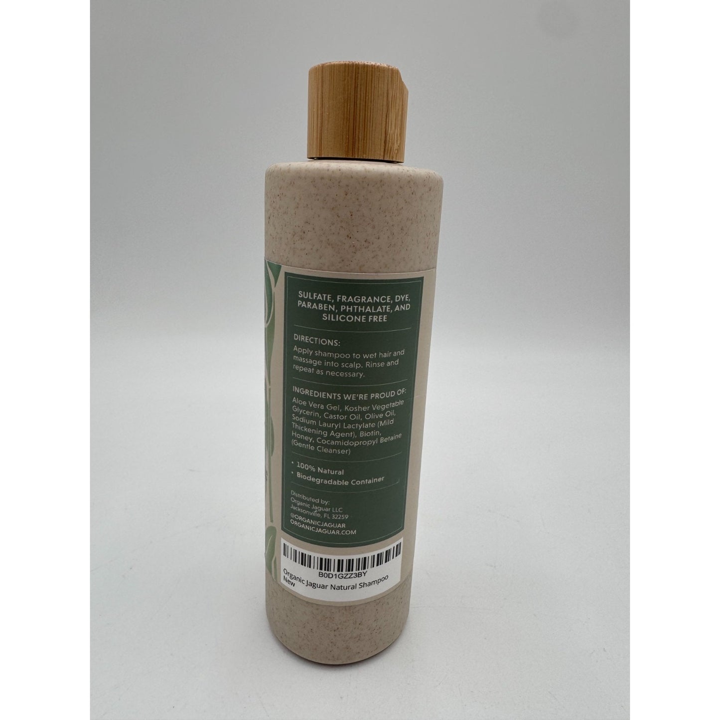 Organic Jaguar Natural Shampoo with Castor Oil Sulfate-Free Non-Toxic 13.5 fl oz