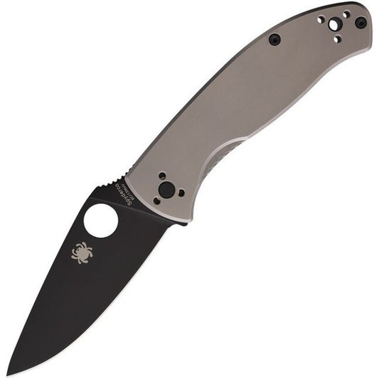 Spyderco Tenacious R.I.L. Folding Knife Gray Titanium Handle 3.4" Steel Blade