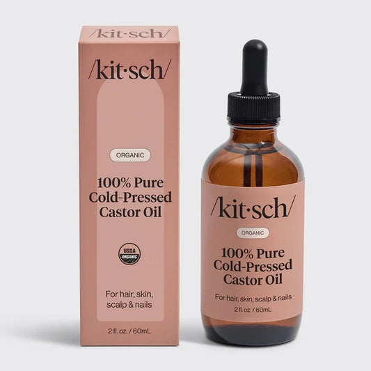 Kitsch Organic Cold-Pressed Castor Oil 100% Pure for Hair, Skin & Nails 2 Fl Oz