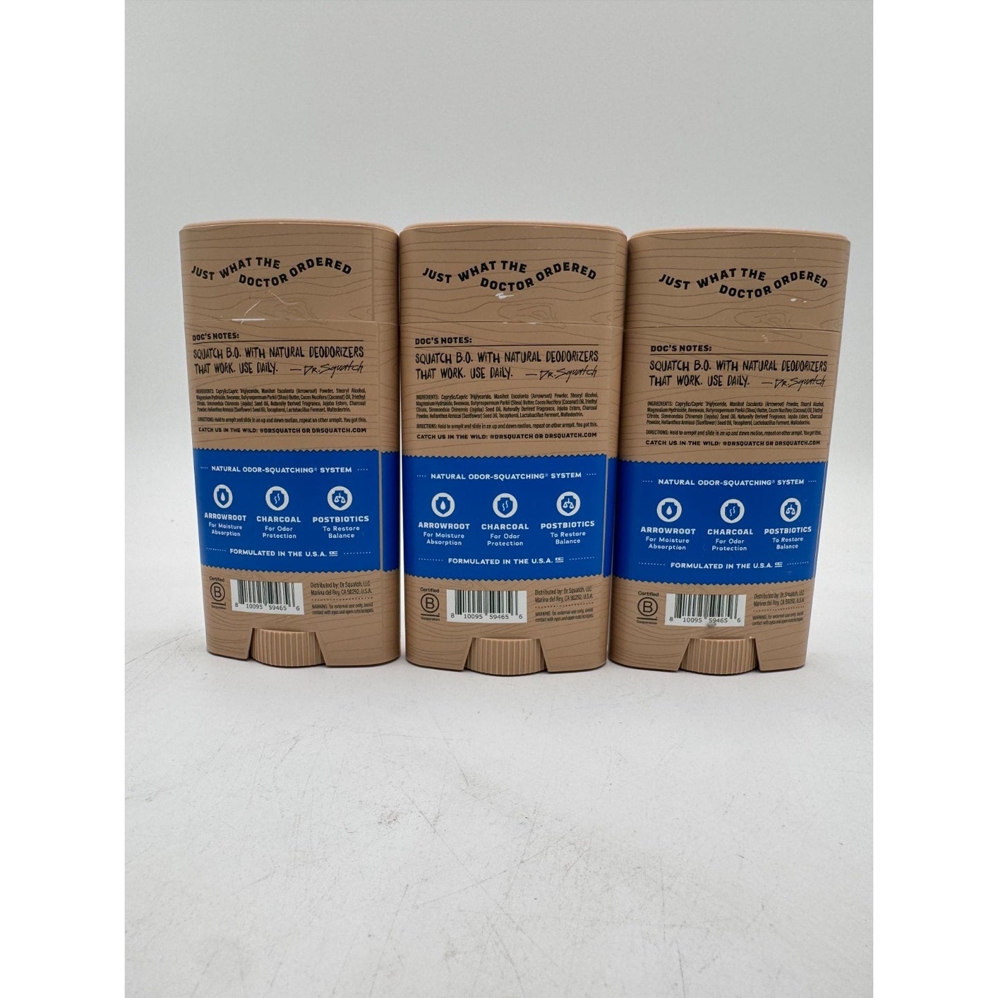 Dr. Squatch Men’s Natural Deodorant Fresh Falls 2.65 oz Aluminum Free - 3-Pack