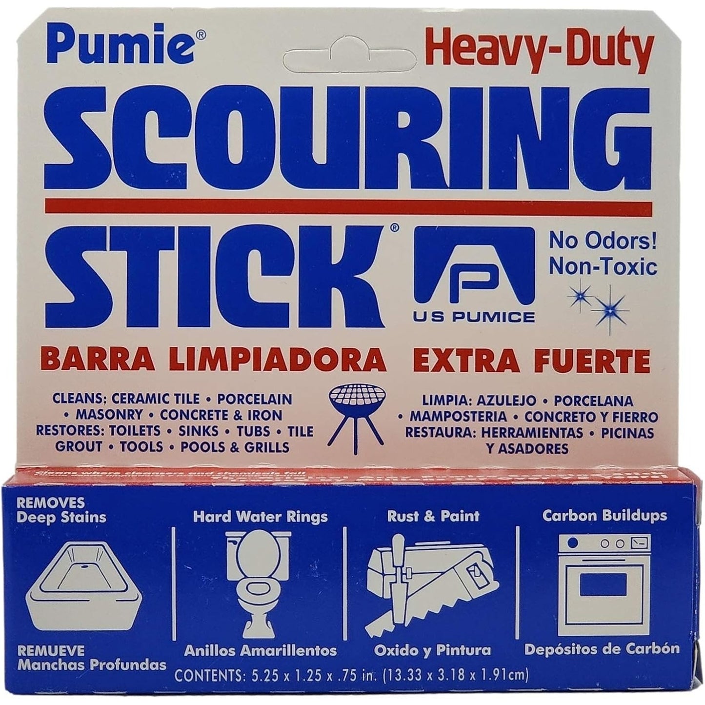 Pumie Pumice Scouring Stick for Cleaning Toilet Bowl Rings & Hard Water Stains
