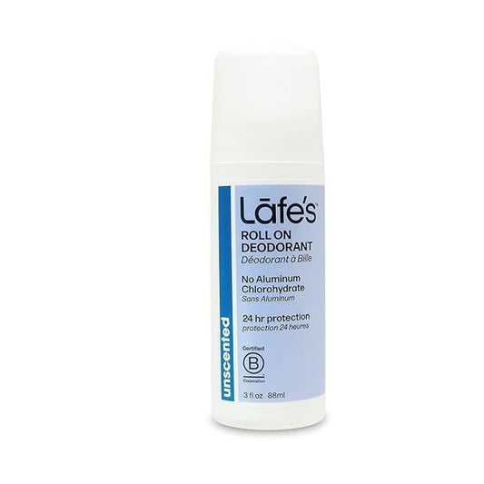 Lafe's Unscented Roll-On Natural Deodorant 24H Protection Aluminum Free 3 Fl Oz