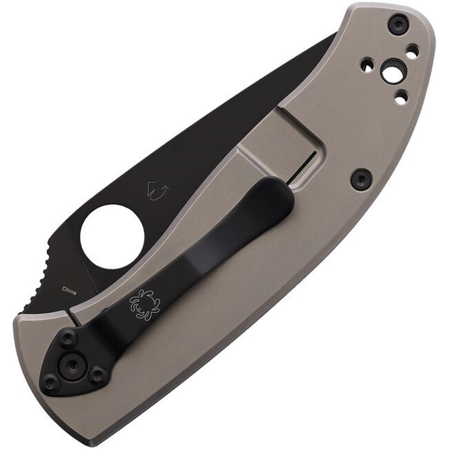 Spyderco Tenacious R.I.L. Folding Knife Gray Titanium Handle 3.4" Steel Blade
