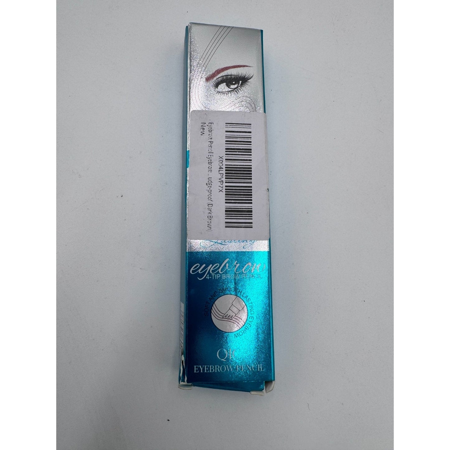 QIC Eyebrow Pencil Dark Brown with 4 Tip Microblade Waterproof & Smudge-Proof