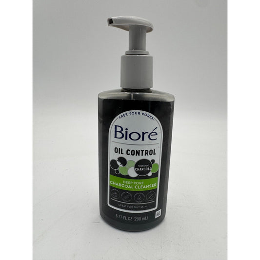 Biore Oil Control Deep Pore Charcoal Facial Cleanser for Oily Skin - 6.77 Fl Oz