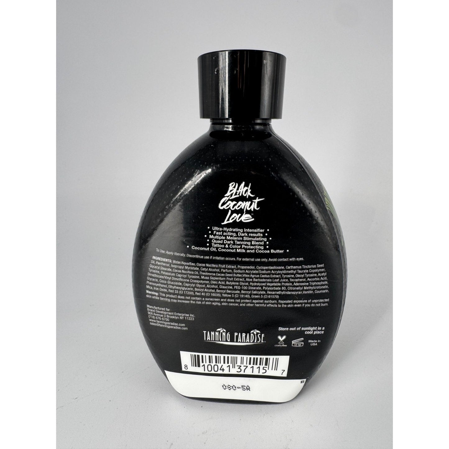 Tanning Paradise Black Coconut Love Dark Tanning Lotion Ultra Hydrating 13.5 Oz