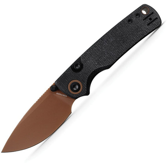 Vosteed Porcupine Top Folding Knife Black Micarta Handle 3" Drop Point Blade